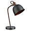 nielsen Langley Industrial Vintage Retro Table or Modern Office Lamp, Matt Pewter and Antique Copper Finish