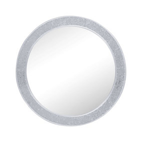 nielsen Lewis Crackle Mosaic Round Wall Mirror for Bedroom or Living Room - Silver - 74cm