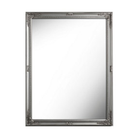 nielsen Ornate Rectangular Wall Mirror for Bedroom, Living Room or Hallway - Silver - 112 x 86cm