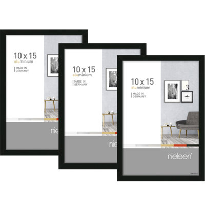 nielsen Pixel 3 Pack,10 x 15 cm (4x6in) Photo Frame, Frosted Black with ...