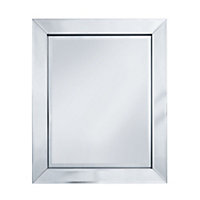 nielsen Rectangular Wall Mirror for Bedroom or Living Room with Glass Veneer Edge Frame - 60 x 49cm