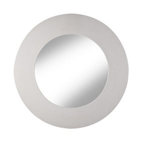 nielsen Round Wooden Wall Mirror for Bedroom, Living Room or Hallway - Light Grey - 90cm