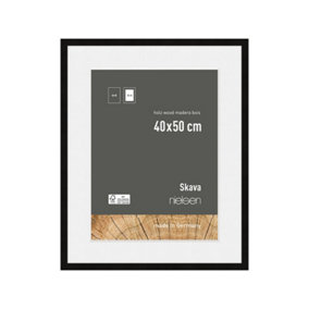 nielsen Skava 40 x 50cm Black Wooden Picture Frame With 30x40cm Mount