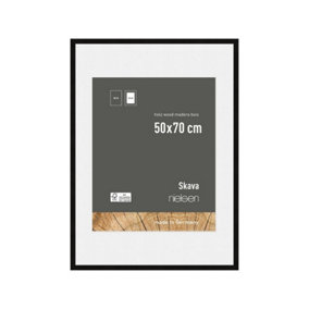 nielsen Skava 50 x 70cm Black Wooden Picture Frame With 40x60cm Mount