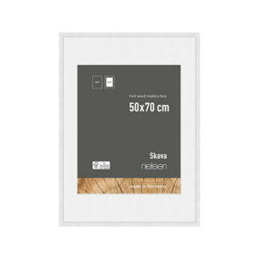 nielsen Skava 50 x 70cm White Wooden Picture Frame With 40x60cm Mount