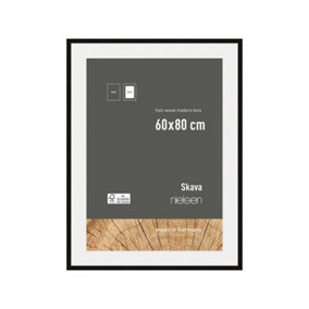 nielsen Skava 60 x 80cm Black Wooden Picture Frame With 50x70cm Mount