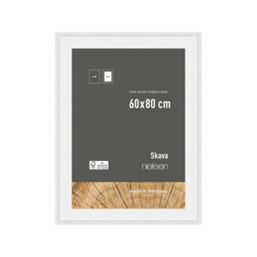 nielsen Skava 60 x 80cm White Wooden Picture Frame With  50 x 70cm Mount