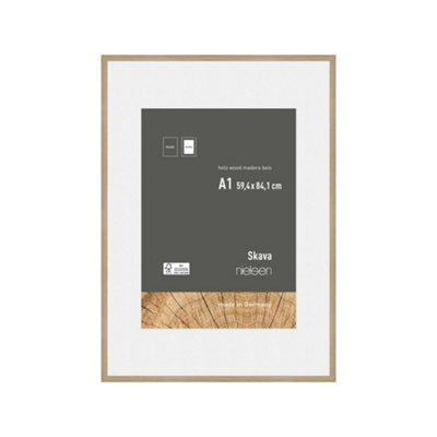 nielsen Skava A1 Oak Wooden Picture Frame With A2 Mount, Float Glass ...