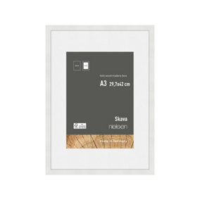 nielsen Skava A3 White Wooden Picture Frame With A4 Mount