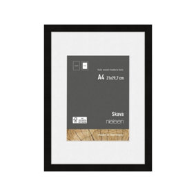 nielsen Skava A4 Black Wooden Picture Frame With 15 x 20cm Mount