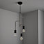 nielsen Sopely Industrial Style 3 Light Ceiling Pendant, Pewter, 27cm Wide