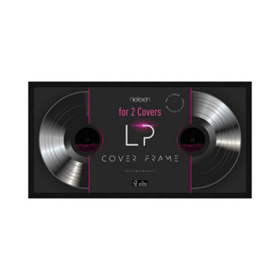 nielsen Vinyl Double Record Display Frame - Black Wood 31.4x63.3x2.5cm ...