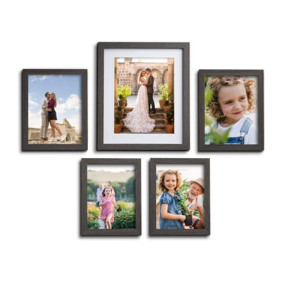 nielsen Waterloo 5 piece Waterloo Picture Frame set Charcoal Grey Black ...