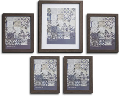 nielsen Waterloo 5 piece Waterloo Picture Frame set Charcoal Grey Black