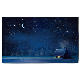 Night winter landscape (bath towel) / Default Title