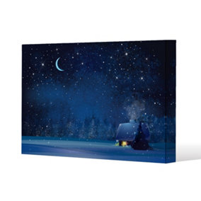 Night winter landscape (canvas) / 46 x 31 x 4cm