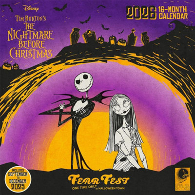 Nightmare Before Christmas Fear Fest 2026 Square Calendar Multicoloured ...
