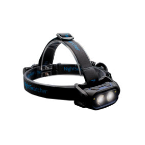 NightSearcher HT800  ,  850 Lumens  4xAA Head Torch with Automatic Proximity Beam Adjustment