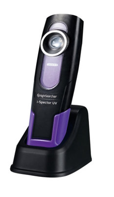 NightSearcher i, Spector UV  ,  395 nm   Rechargeable Ultraviolet Inspection Light with Charging Dock