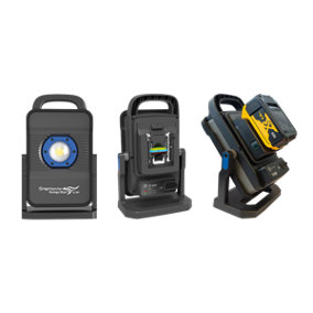 NightSearcher KangaStar 2.2K, 25m Beam Worklight Powered by Panasonic, Bosch, Hikoki and Makita Powertool Batteries, 2200 Lumens