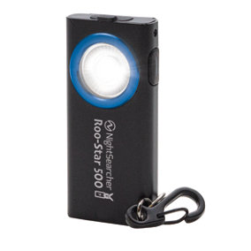 NightSearcher RooStar 500 ,  500 Lumens  Compact Lightweight Rechargeable Keyring Light with Magnetic Base