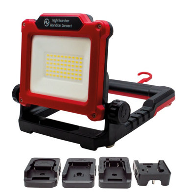 NightSearcher WorkStar Connect ,  3000 Lumens  Worklight Powered by Power Tool Batteries