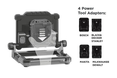 NightSearcher WorkStar Connect , 3000 Lumens Worklight Powered by