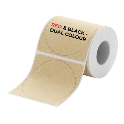 NIIMBOT B Pro Range 34x34mm Kraft Round Dual Colour Red & Black Text ...