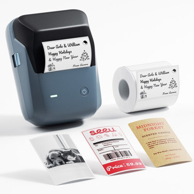 NIIMBOT B1 Pro 300dpi Bluetooth Thermal Label Printer Lake Blue Grey