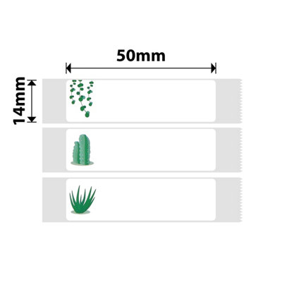 NIIMBOT D Range 14x50mm Succulent B Thermal Labels, Roll of 125