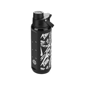 Nike TR Renew Recharge Graphic Print 710ml Water Bottle Black/White (One Size)