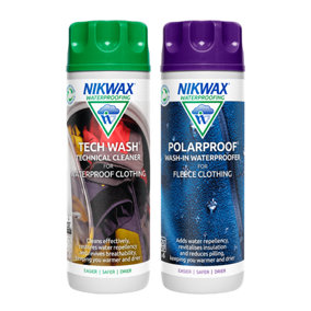 Nikwax Tech Wash/Polar Proof Twin Pack For washing and waterproofing your Insulated clothing 300ml
