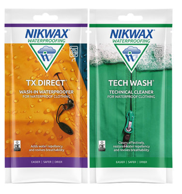 NIKWAX TECH WASH/TX DIRECT POUCH TWIN PACK Clothing Waterproofing waterproofer