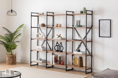 Nilamu Wide Bookcase, 170 Cm, Oak 