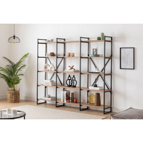 Nilamu Wide Bookcase, 170 cm, Oak