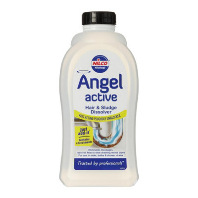 Nilco Angel Active 1L Hair Sludge Dissolver Fast Act Plughole Unblocker 1 Litre