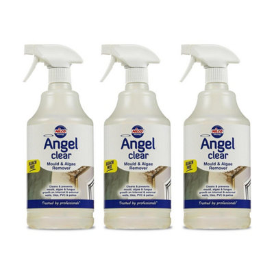 Nilco Angel Clear 3L Mould Algae Remover Cleaner Walls Tiles PVC Patios 3x 1L