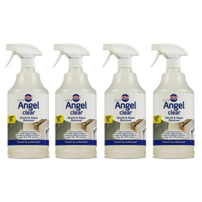 Nilco Angel Clear 4L Mould Algae Remover Cleaner Walls Tiles PVC Patios 4x 1L