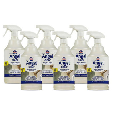 Nilco Angel Clear 6L Mould Algae Remover Cleaner Walls Tiles PVC Patios 6x 1L