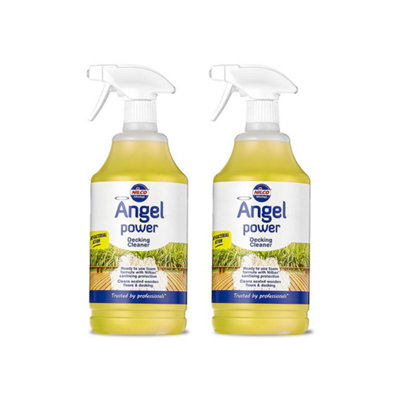 Nilco Angel Power 2L Garden Decking Wooden Floor Cleaner & Trigger Foam 2x 1L