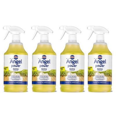 Nilco Angel Power 4L Garden Decking Wooden Floor Cleaner & Trigger Foam 4x 1L