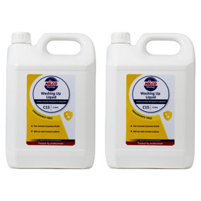 Nilco Bactericidal Washing Up Liquid - 5L x2 Grease Fat Dried Food Remover 10L