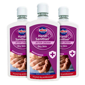 Nilco Hand Sanitiser After Cream Dry Skin Moisturiser 1.5 Litres - 500mL x3