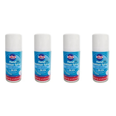 Nilco Hand Sanitiser Antibacterial Sanitising Spray - 150ml x 4
