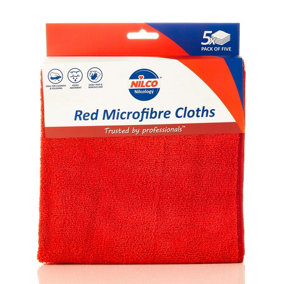 Nilco Microfibre Cloths Non-Abrasive Absorbent Cloths Colour Coded Red NCA010