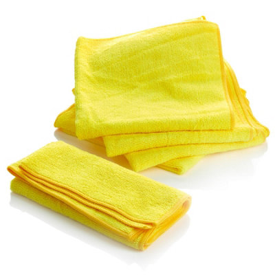 Nilco Microfibre Cloths Non-Abrasive Absorbent Cloths Colour Coded Yellow NCA011