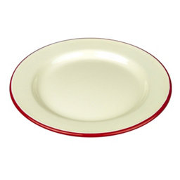 Nimbus Cream/Red Ceramic Dinner plate