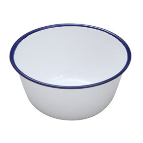 Nimbus Enamel Pudding Basin White/Blue (10cm)