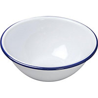 Nimbus Enamelware Mixing Bowl White/Blue (18cm)