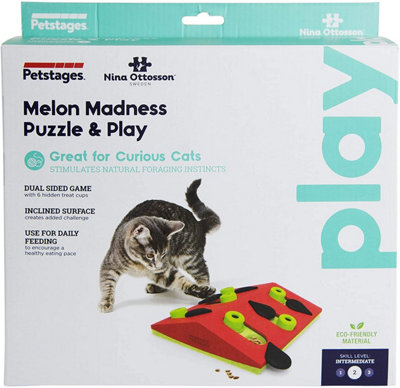 Nina Ottosson Cat Puzzle & Play Interactive Treat Hide Game Melon Madness